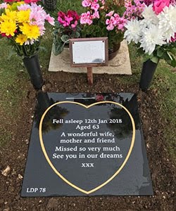 Cremation Black Granite Polished Memorial Tablet Headstone