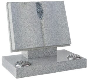 wg133 book shaped memorial with carved rose