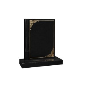 wg140 book shaped memorial with polished page recess