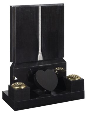 wg143 book shaped memorial with heart plaque