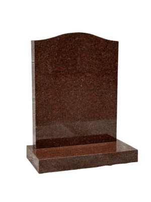 ogee top headstone – ruby red granite