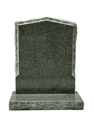 peon top headstone with rustic back & sides – karin grey granite